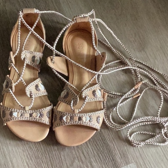 SCHUTZ Shoes - Schutz Beige Strappy Sandals with Rope Detail